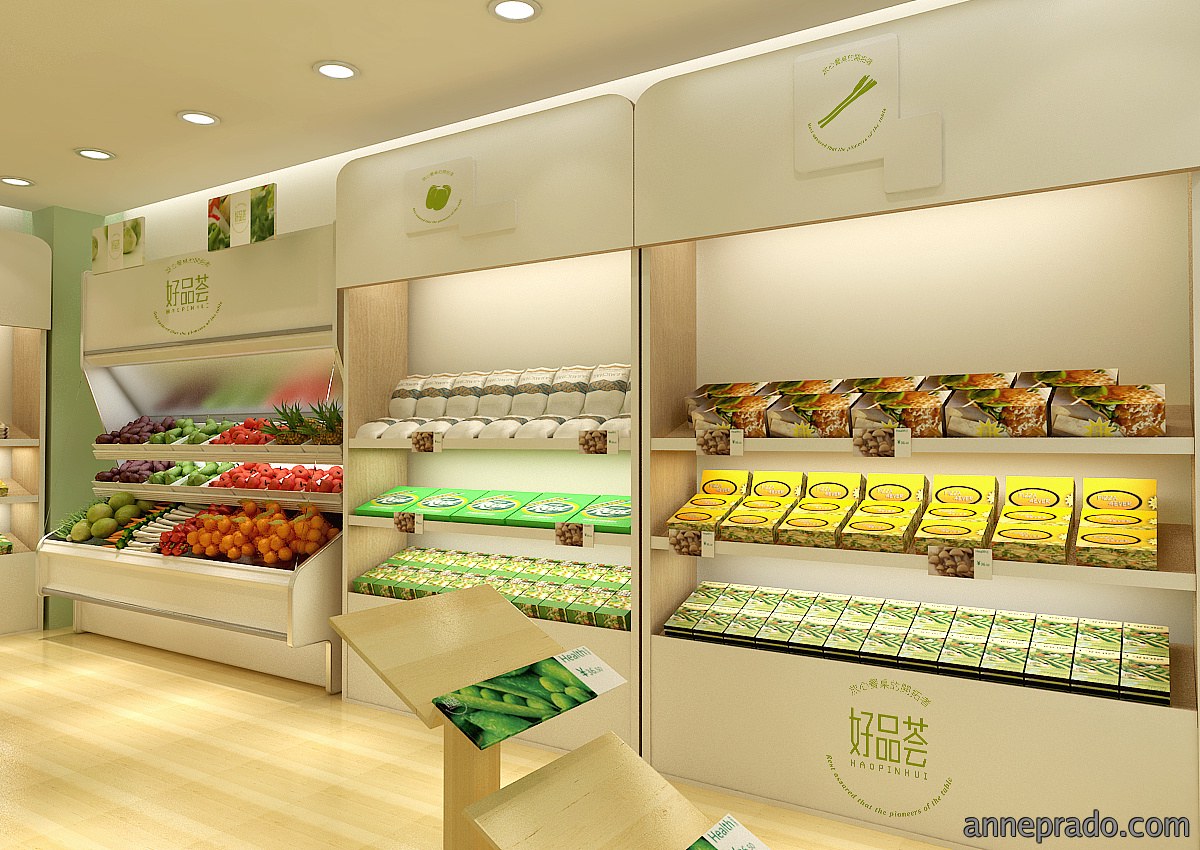 生鲜蔬果店装修设计效果图,生鲜蔬果店设计效果图