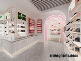 化妆品店装修设计案例图,化妆品店装修设计效果图