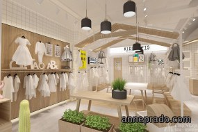 宝宝衣服店空间设计效果图,宝宝衣服店装饰实景图