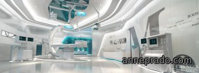 简约风医疗机械展厅装饰设计效果图,医疗机械展厅设计效果图